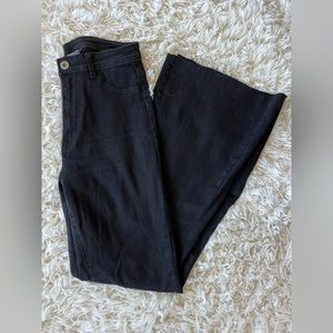 Super flare black jeans